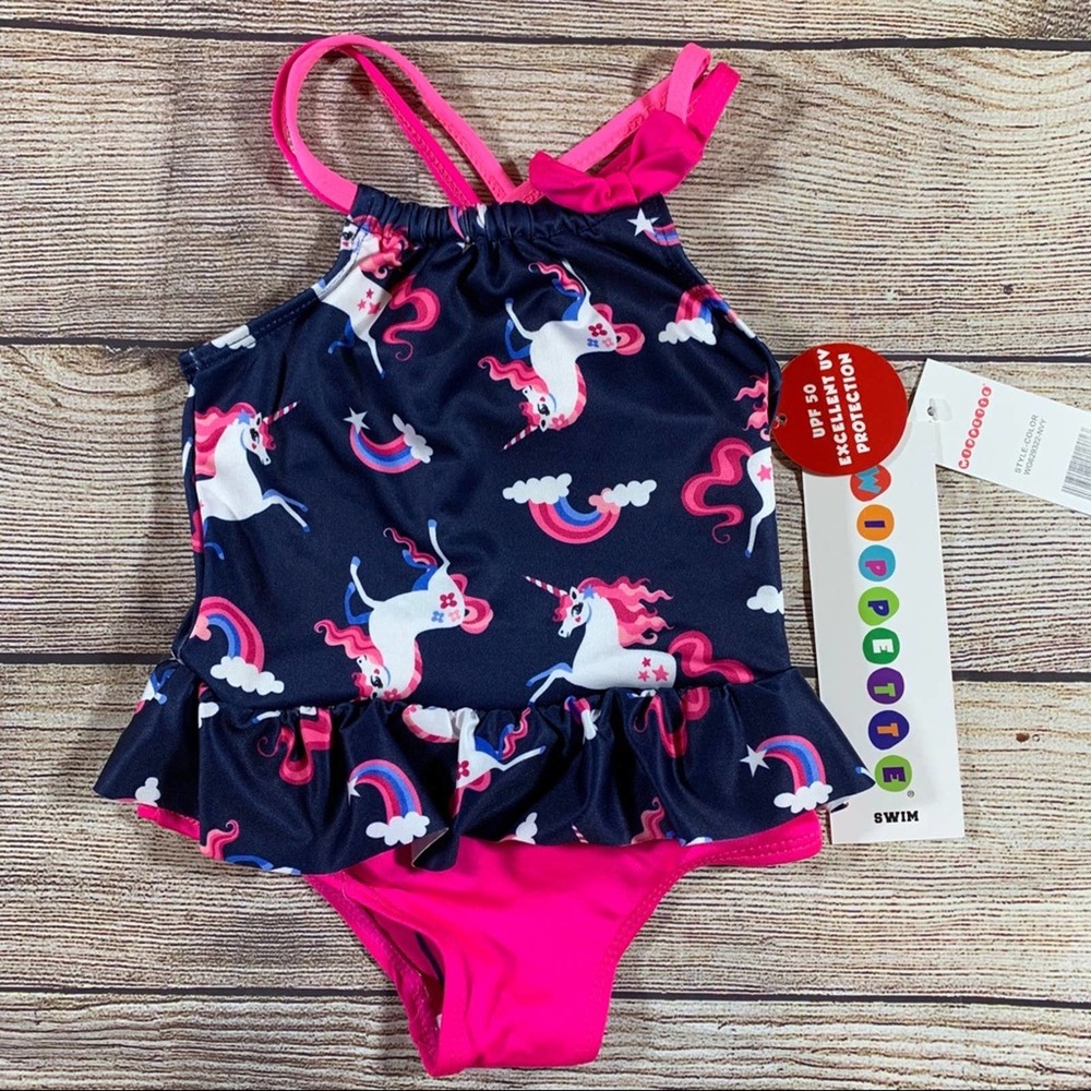 Whippette Girls Swimsuit rainbows & unicorns‎ NWT